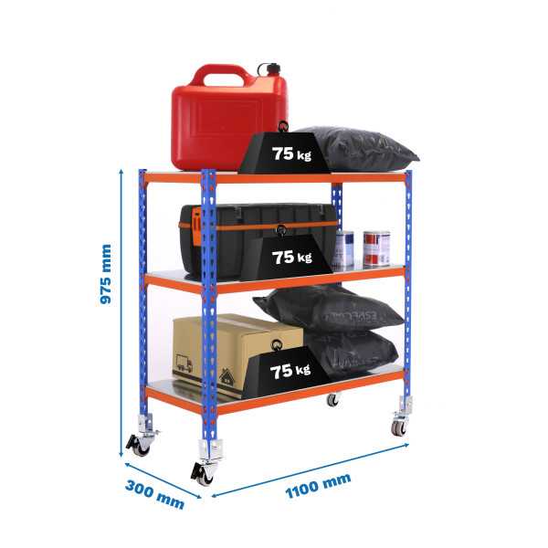 Estanteria 975x1100x300 SIMONCLICK MOBILE SUPERPLUS 3/300 900 A/NAR/GA marca SIMONRACK