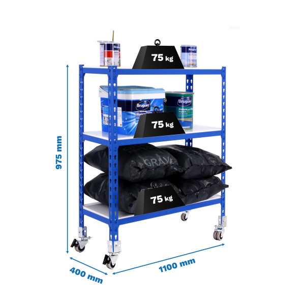 Estanteria 975x1100x400 SIMONCLICK MOBILE SUPERPLUS 3/400 900 AZUL/BLA marca SIMONRACK