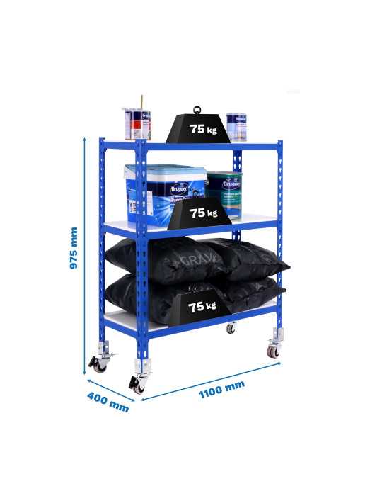 Estanteria 975x1100x400 SIMONCLICK MOBILE SUPERPLUS 3/400 900 AZUL/BLA marca SIMONRACK
