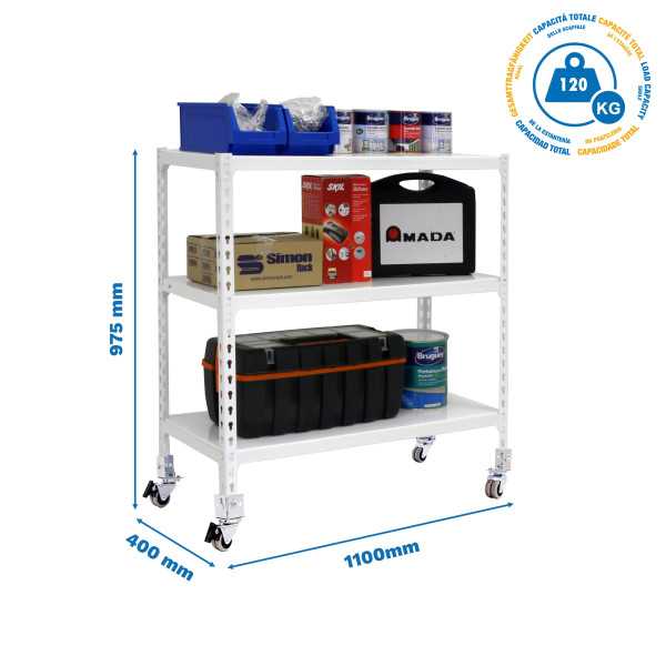 Estanteria 975x1100x400 SIMONCLICK MOBILE SUPERPLUS 3/400 900 BCO/BCO marca SIMONRACK