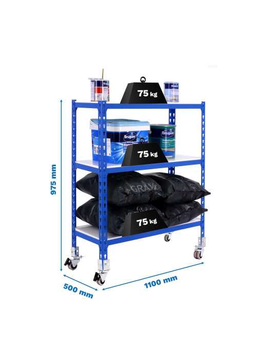 Estanteria 975x1100x500 SIMONCLICK MOBILE SUPERPLUS 3/500 900 AZUL/BLA marca SIMONRACK