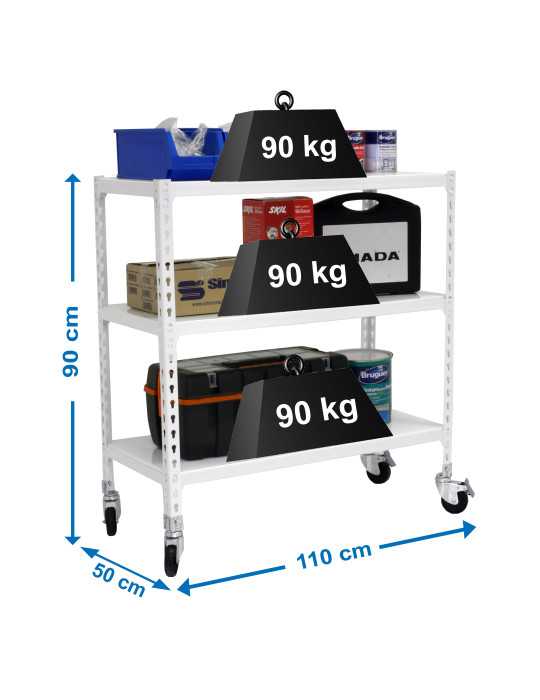 Estanteria 975x1100x500 SIMONCLICK MOBILE SUPERPLUS 3/500 900 BCO/BCO marca SIMONRACK