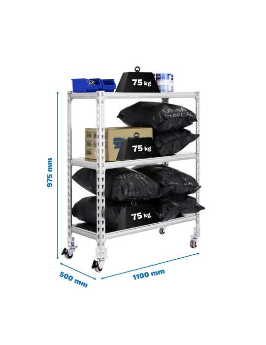 Estanteria 975x1100x500 SIMONCLICK MOBILE SUPERPLUS 3/500 900 GALV/GAL marca SIMONRACK