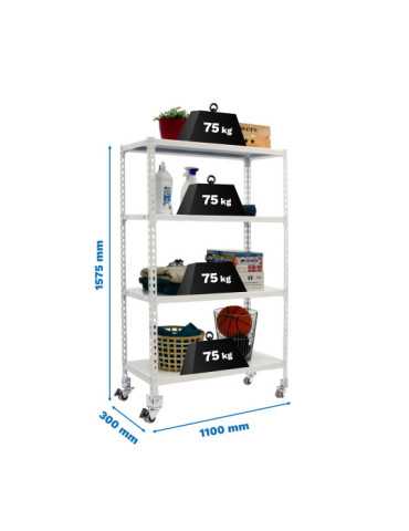 Estanteria 1575x1100x300 SIMONCLICK MOBILE SUPERPLUS 4/300 1500 BCO/BCO marca SIMONRACK
