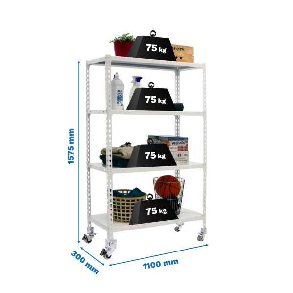 Estanteria 1575x1100x300 SIMONCLICK MOBILE SUPERPLUS 4/300 1500 BCO/BCO marca SIMONRACK