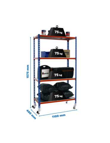 Estanteria 1575x1100x400 SIMONCLICK MOBILE SUPERPLUS 4/400 1500 AZ/NA/G marca SIMONRACK
