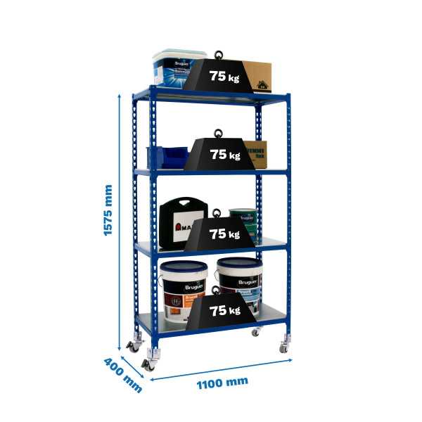 Estanteria 1575x1100x400 SIMONCLICK MOBILE SUPERPLUS 4/400 1500 AZU/GAL marca SIMONRACK