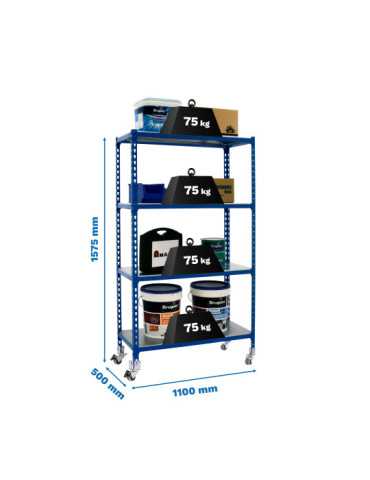 Estanteria 1575x1100x500 SIMONCLICK MOBILE SUPERPLUS 4/500 1500 AZU/GAL marca SIMONRACK
