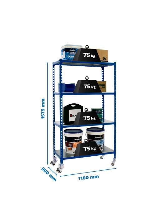 Estanteria 1575x1100x500 SIMONCLICK MOBILE SUPERPLUS 4/500 1500 AZU/GAL marca SIMONRACK
