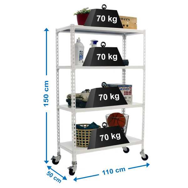 Estanteria 1575x1100x500 SIMONCLICK MOBILE SUPERPLUS 4/500 1500 BCO/BCO marca SIMONRACK