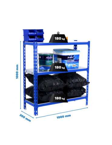 Estanteria 1000x1000x300 SIMONCLICK PLUS 3/300 1000 AZUL/GALVA marca SIMONRACK