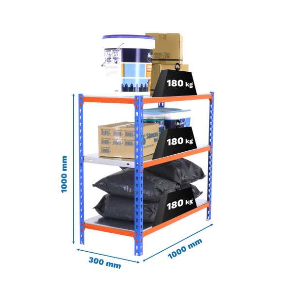 Estanteria 1000x1000x300 SIMONCLICK PLUS 3/300 1000 AZUL/NARANJA/GALVA marca SIMONRACK