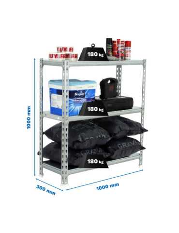 Estanteria 1000x1000x300 SIMONCLICK PLUS 3/300 1000 GALVA/GALVA marca SIMONRACK