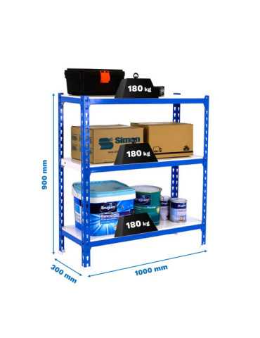 Estanteria 900x1000x300 SIMONCLICK PLUS 3/300 900 AZUL/BLANCO marca SIMONRACK