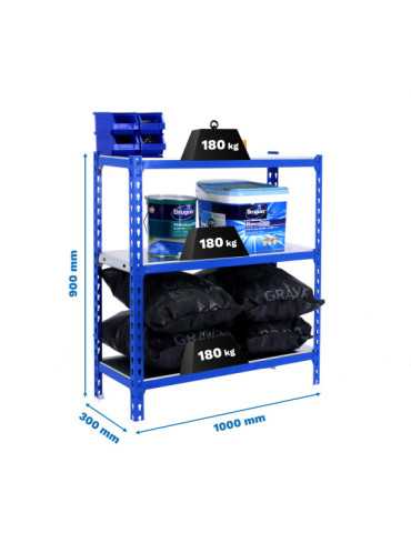 Estanteria 900x1000x300 SIMONCLICK PLUS 3/300 900 AZUL/GALVA marca SIMONRACK