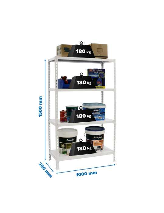 Estanteria 1500x1000x300 SIMONCLICK PLUS 4/300 1500 BLANCO/BLANCO marca SIMONRACK