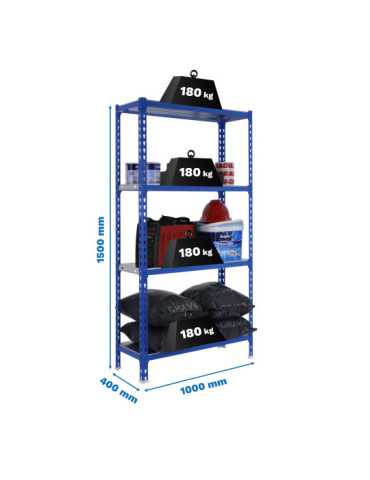Estanteria 1500x1000x400 SIMONCLICK PLUS 4/400 1500 AZUL/GALVA marca SIMONRACK