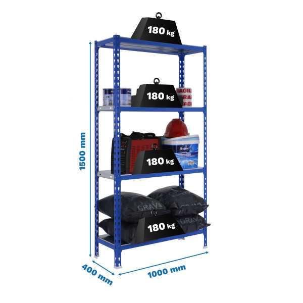 Estanteria 1500x1000x400 SIMONCLICK PLUS 4/400 1500 AZUL/GALVA marca SIMONRACK