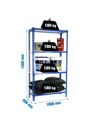 Estanteria 1500x1000x500 SIMONCLICK PLUS 4/500 1500 AZUL/BLANCO marca SIMONRACK