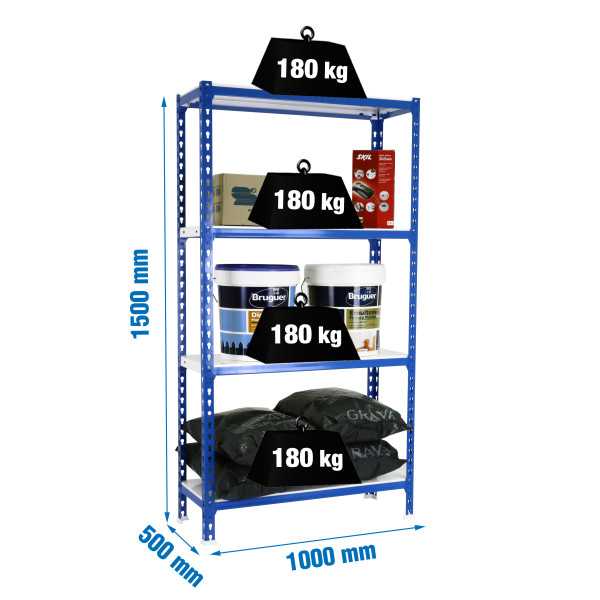 Estanteria 1500x1000x500 SIMONCLICK PLUS 4/500 1500 AZUL/BLANCO marca SIMONRACK