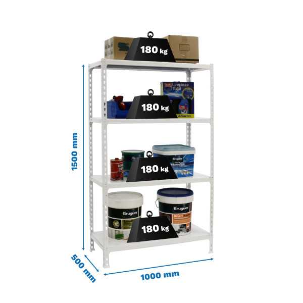 Estanteria 1500x1000x500 SIMONCLICK PLUS 4/500 1500 BLANCO/BLANCO marca SIMONRACK