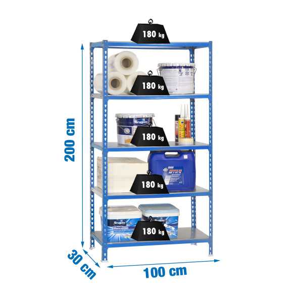 Estanteria 2000x1000x300 SIMONCLICK PLUS 5/300 AZUL/GALVA marca SIMONRACK