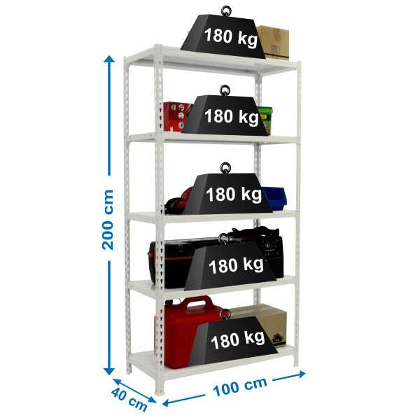 Estanteria 2000x1000x400 SIMONCLICK PLUS 5/400 BLANCO/BLANCO + FUNDA marca SIMONRACK
