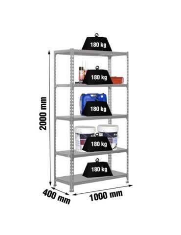 Estanteria 2000x1000x400 SIMONCLICK PLUS 5/400 GALVA/GALVA marca SIMONRACK
