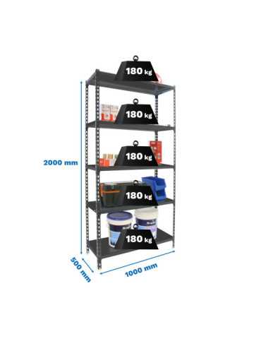 Estanteria 2000x1000x500 SIMONCLICK PLUS 5/500 ANTRACITA/ANTRACITA marca SIMONRACK