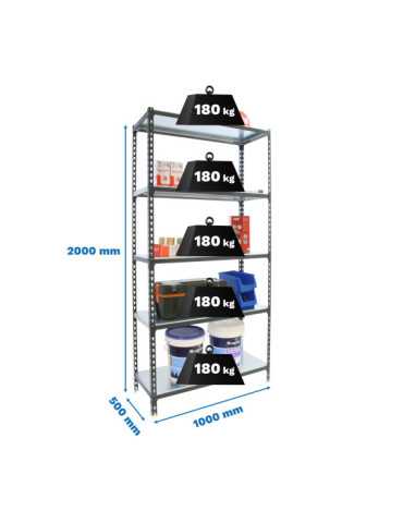 Estanteria 2000x1000x500 SIMONCLICK PLUS 5/500 ANTRACITA/GALVA marca SIMONRACK