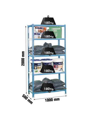 Estanteria 2000x1000x500 SIMONCLICK PLUS 5/500 AZUL/BLANCO marca SIMONRACK