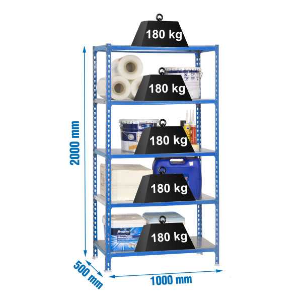 Estanteria 2000x1000x500 SIMONCLICK PLUS 5/500 AZUL/GALVA marca SIMONRACK