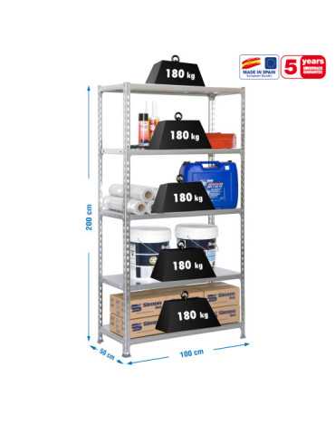Estanteria 2000x1000x500 SIMONCLICK PLUS 5/500 GALVA/GALVA marca SIMONRACK