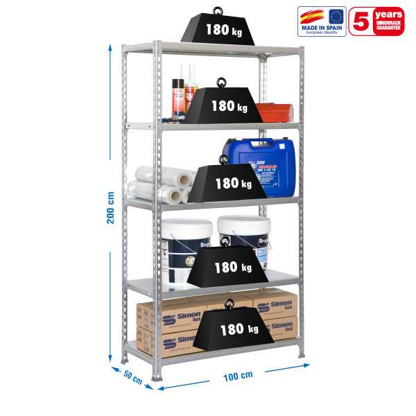 Estanteria 2000x1000x500 SIMONCLICK PLUS 5/500 GALVA/GALVA marca SIMONRACK