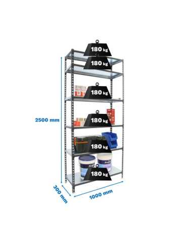 Estanteria 2500x1000x300 SIMONCLICK PLUS 6/300 ANTRACITA/GALVA marca SIMONRACK