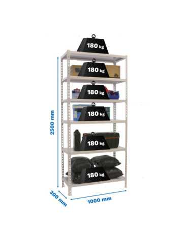 Estanteria 2500x1000x300 SIMONCLICK PLUS 6/300 BLANCO/BLANCO marca SIMONRACK