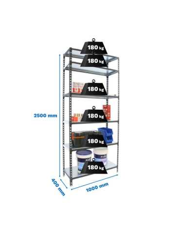 Estanteria 2500x1000x400 SIMONCLICK PLUS 6/400 ANTRACITA/BLANCO marca SIMONRACK