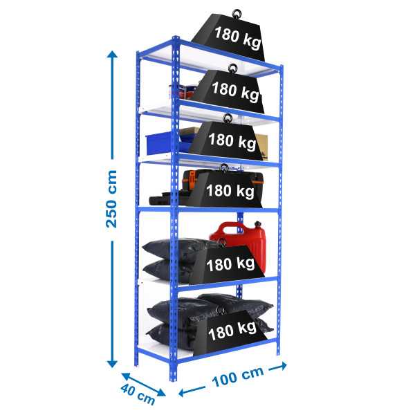 Estanteria 2500x1000x400 SIMONCLICK PLUS 6/400 AZUL/BLANCO marca SIMONRACK