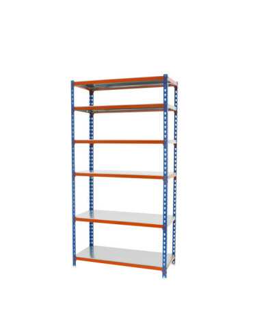 Estanteria 2500x1000x400 SIMONCLICK PLUS 6/400 AZUL/NARANJA/GALVA marca SIMONRACK 2