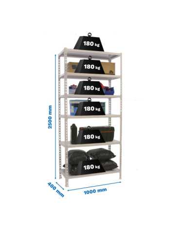 Estanteria 2500x1000x400 SIMONCLICK PLUS 6/400 BLANCO/BLANCO marca SIMONRACK
