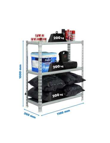 Estanteria 1000x1100x300 SIMONCLICK SUPERPLUS 3/300 1000 GALVA/GALVA marca SIMONRACK