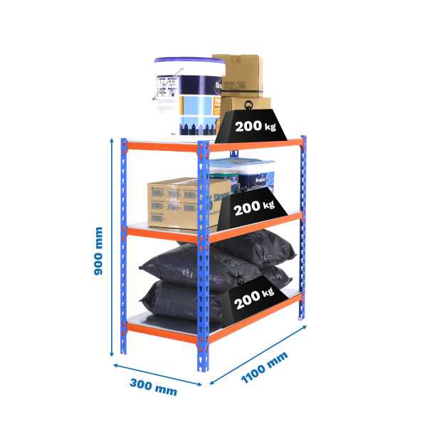 Estanteria 900x1100x300 SIMONCLICK SUPERPLUS 3/300 900 AZUL/NARANJ/GAL marca SIMONRACK