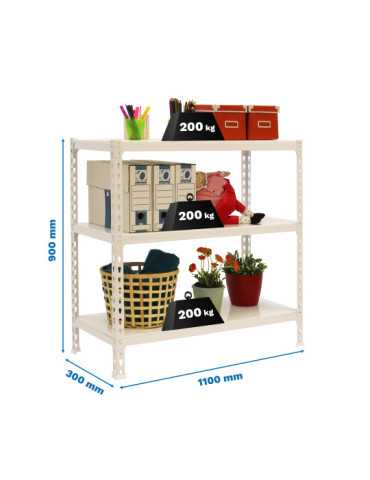 Estanteria 900x1100x300 SIMONCLICK SUPERPLUS 3/300 900 BLANCO/BLANCO marca SIMONRACK