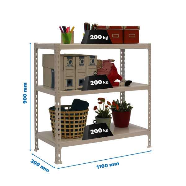 Estanteria 900x1100x300 SIMONCLICK SUPERPLUS 3/300 900 GRIS/GRIS marca SIMONRACK