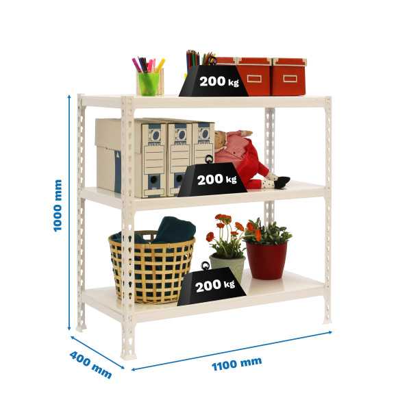 Estanteria 1000x1100x400 SIMONCLICK SUPERPLUS 3/400 1000 BLANCO/BLANCO marca SIMONRACK