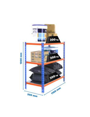 Estanteria 1000x1100x500 SIMONCLICK SUPERPLUS 3/500 1000 AZUL/NARA/GALV marca SIMONRACK