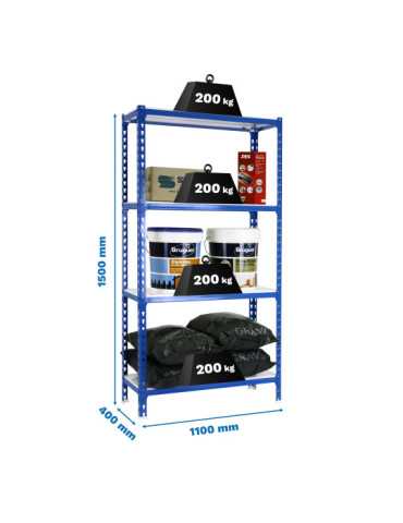 Estanteria 1500x1100x400 SIMONCLICK SUPERPLUS 4/400 1500 AZUL/BLANCO marca SIMONRACK