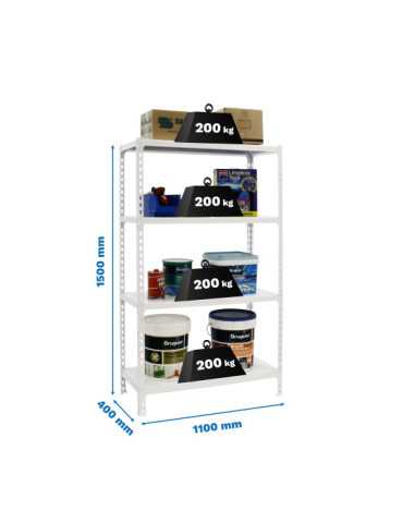 Estanteria 1500x1100x400 SIMONCLICK SUPERPLUS 4/400 1500 BLANCO/BLANCO marca SIMONRACK