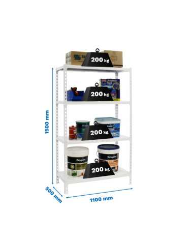 Estanteria 1500x1100x500 SIMONCLICK SUPERPLUS 4/500 1500 BLANCO/BLANCO marca SIMONRACK