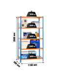 Estanteria 2000x1100x500 SIMONCLICK SUPERPLUS 5/500 AZUL/NARANJA/GALVA marca SIMONRACK